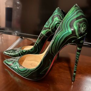 Green swirl pumps authentic Christian Louboutin